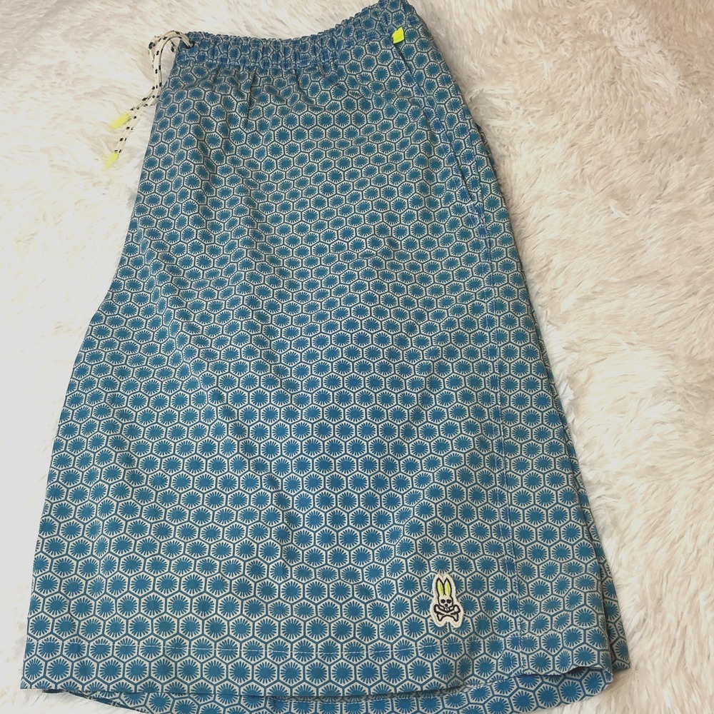 Psycho Bunny 2xl Tall Men's geometric Swim Drawstring Shorts/trunks